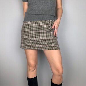 Vintage XOXO Houndstooth Plaid Miniskirt